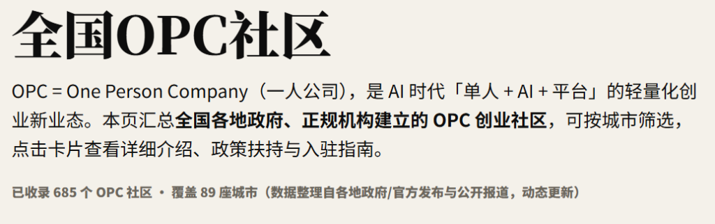 图片[1]-🚀全国 OPC 社区栏目 | 685 个线下办公与创业社区，覆盖 87 城 - 超级个体🏙️