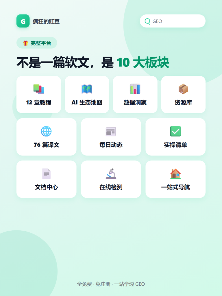 图片[7]-🔥GEO 生成式引擎优化站：教程+工具+数据，一站学透（免费）