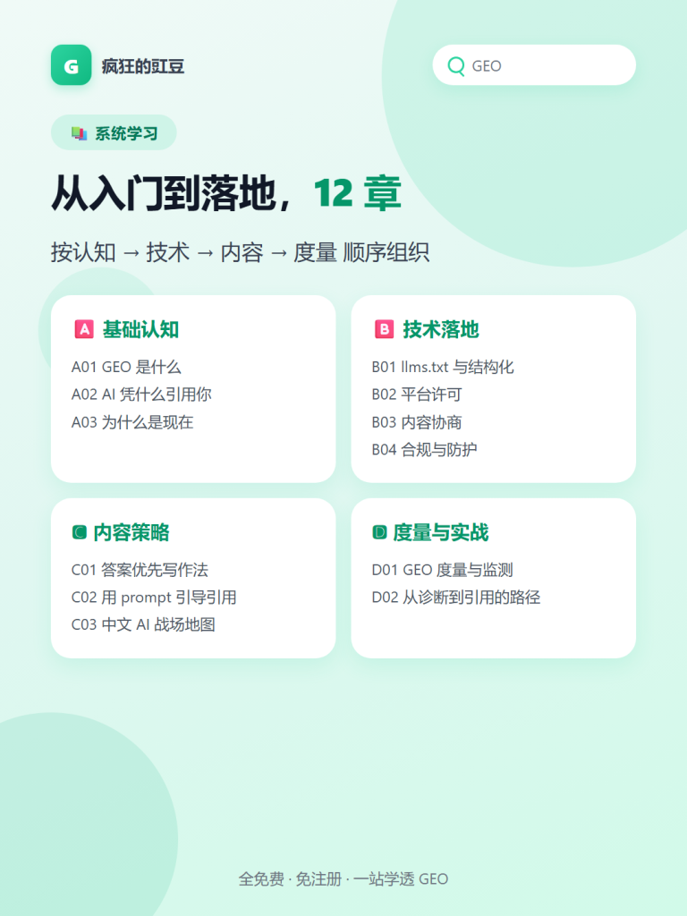 图片[8]-🔥GEO 生成式引擎优化站：教程+工具+数据，一站学透（免费）