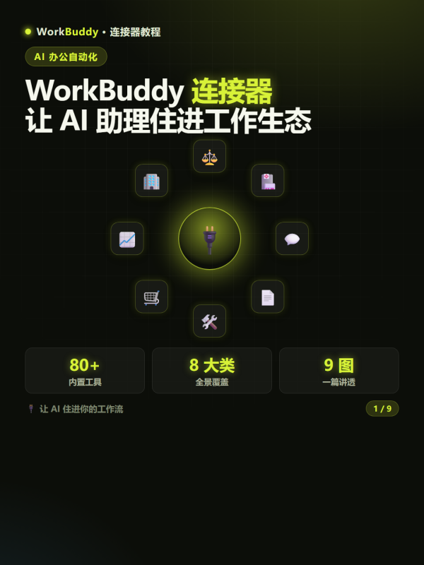 🔌WorkBuddy连接器使用教程：8大类全景图+自定义MCP配置 让AI助理真正「住进」你的工作生态-疯狂的豇豆