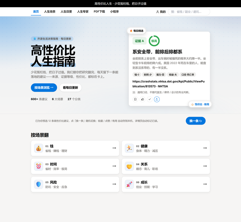 《高性价比人生指南》国内直接访问版来了!《高性价比人生指南》PDF下载!