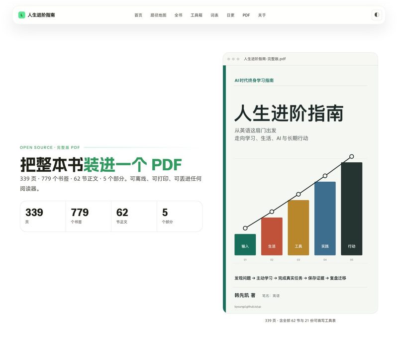 《AI时代人生进阶指南》把「AI 时代怎么学」这件事，拆到你能读完 含PDF下载-疯狂的豇豆